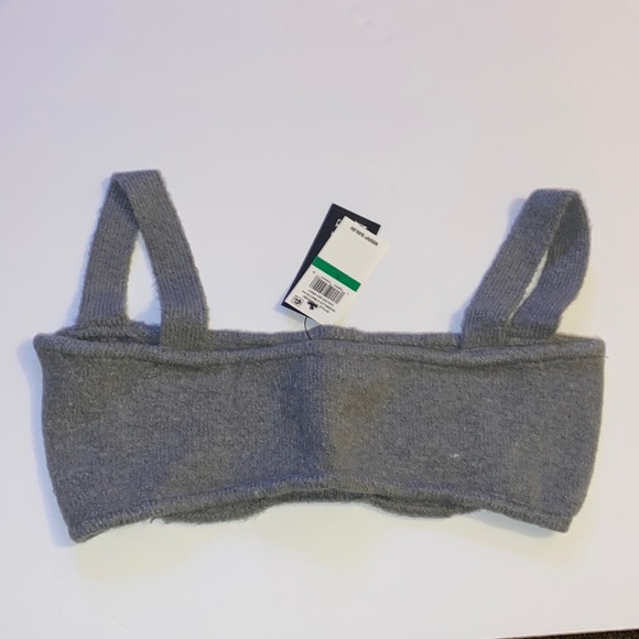 Danielle Bernstein Womens Cropped Sleeveless Bralette Gray - Picture 2 of 5